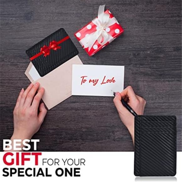 Minimalist Wallets for Men & Women RFID Front Pocket Leather Card Holder - Picture 5 of 7